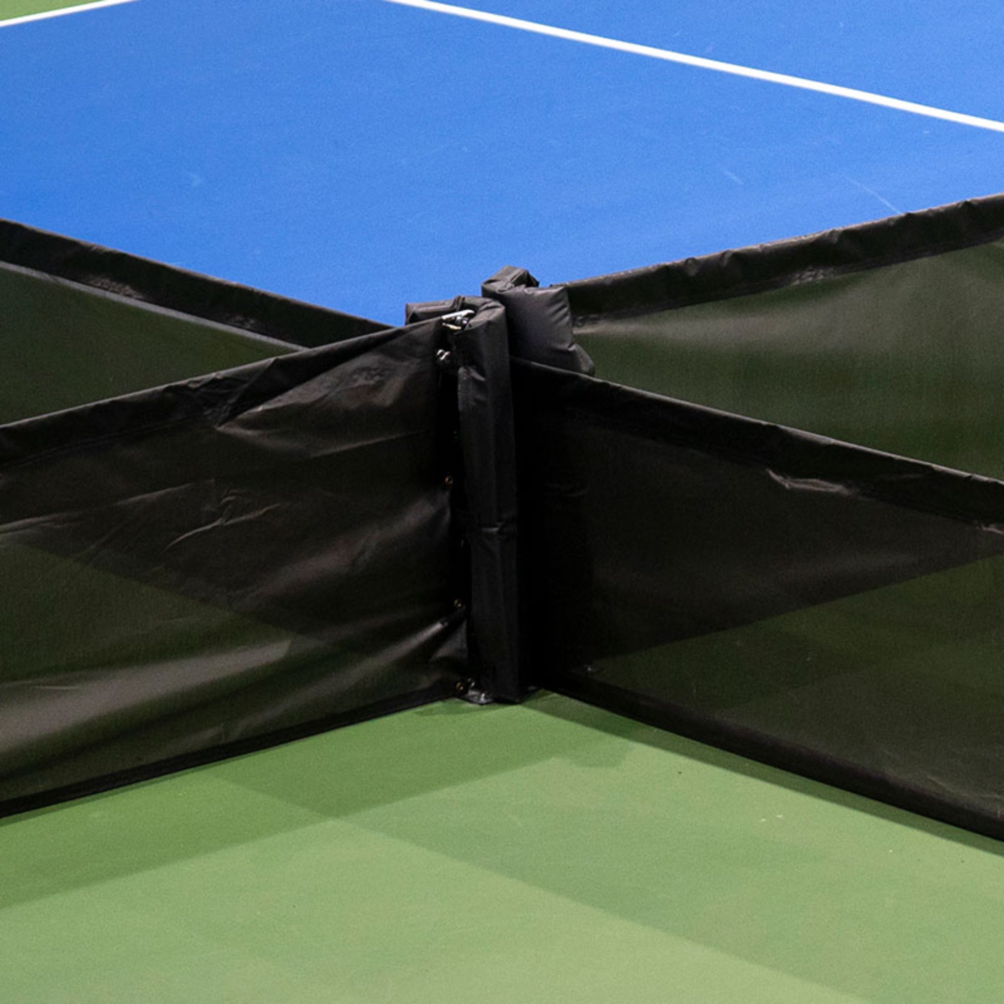 Douglas Sports Pickleball divider baseplate installation close up