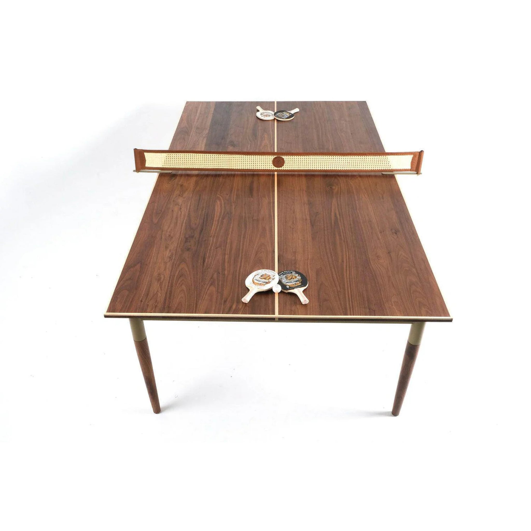 High-end convertible ping pong table with inlay detail