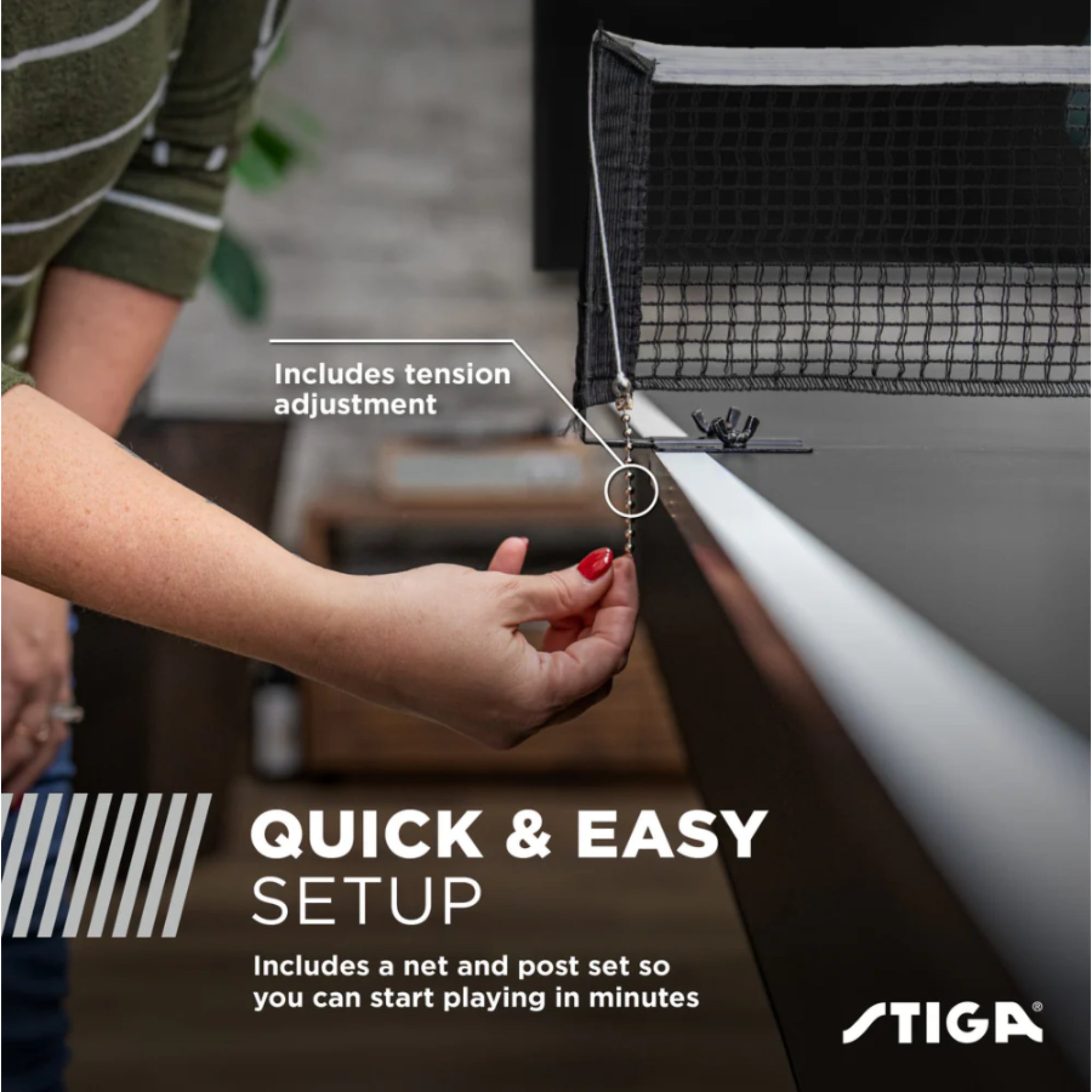 STIGA table tennis conversion top net and post set
