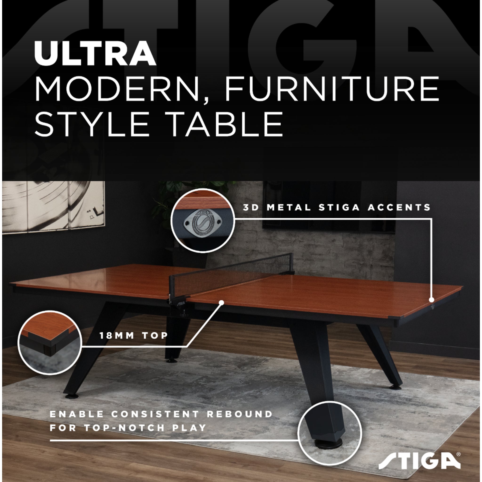STIGA Ultra Indoor Table Tennis Table -  Table Tennis Table -  STIGA 