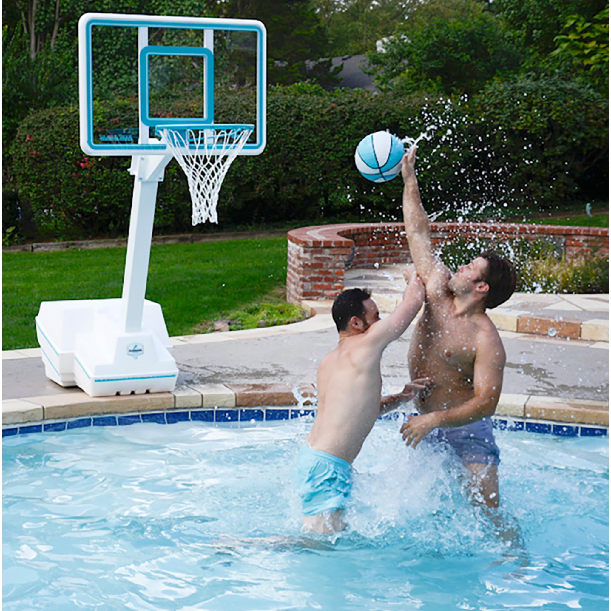 Splash and Slam Clear Basketball Hoop that is adjustable and freestanding