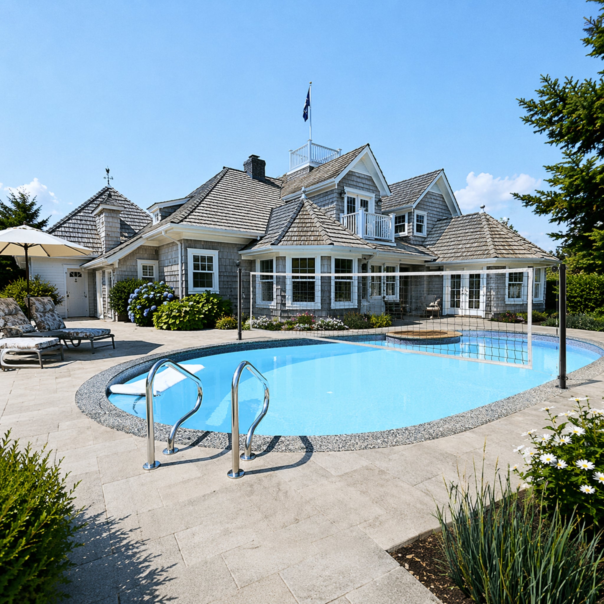 Stellar Aqua™ Recreational Volleyball Net System by First Team | Poolside Volleyball Set -  Volleyball Net -  First Team 