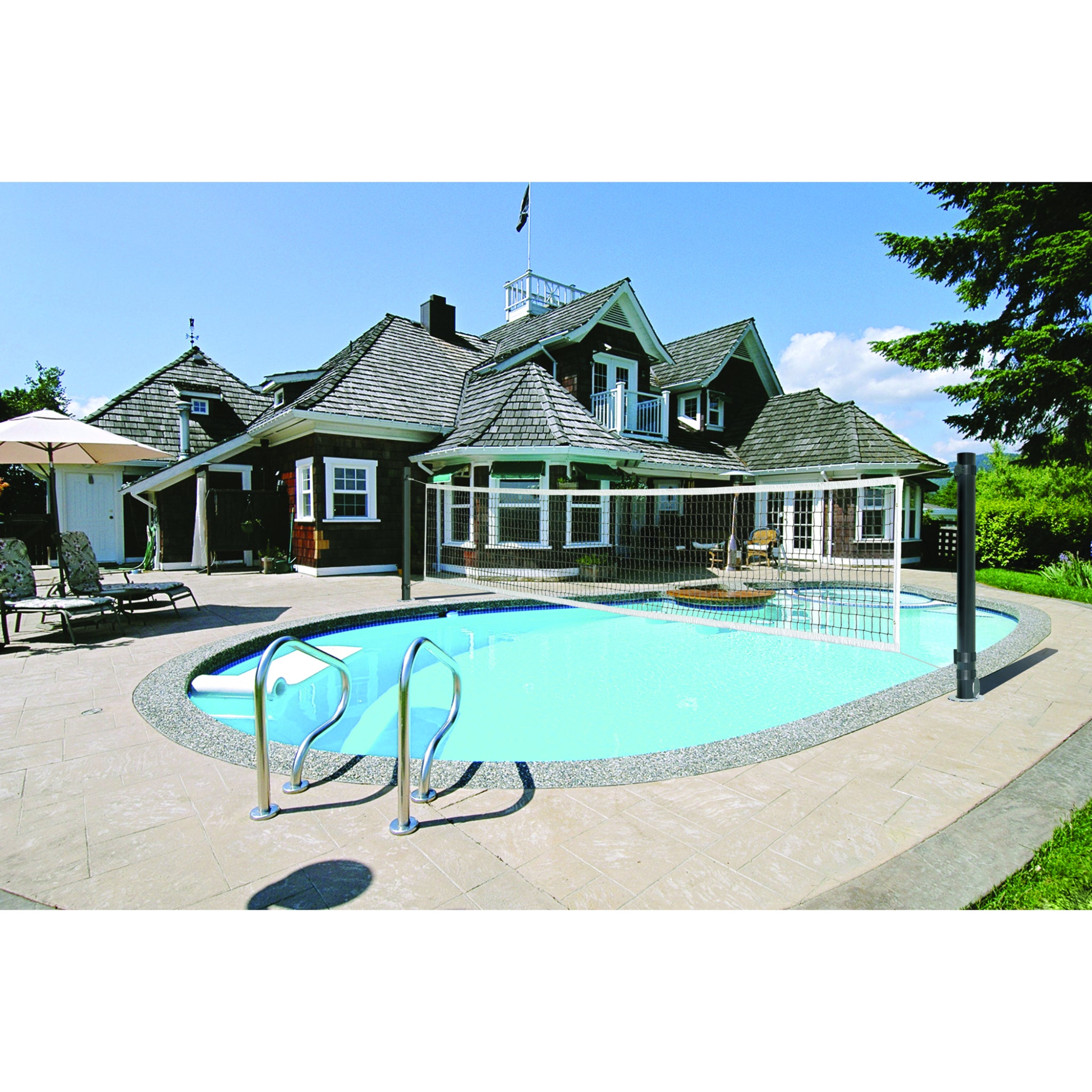 Stellar Aqua™ Recreational Volleyball Net System | Poolside Volleyball Set
