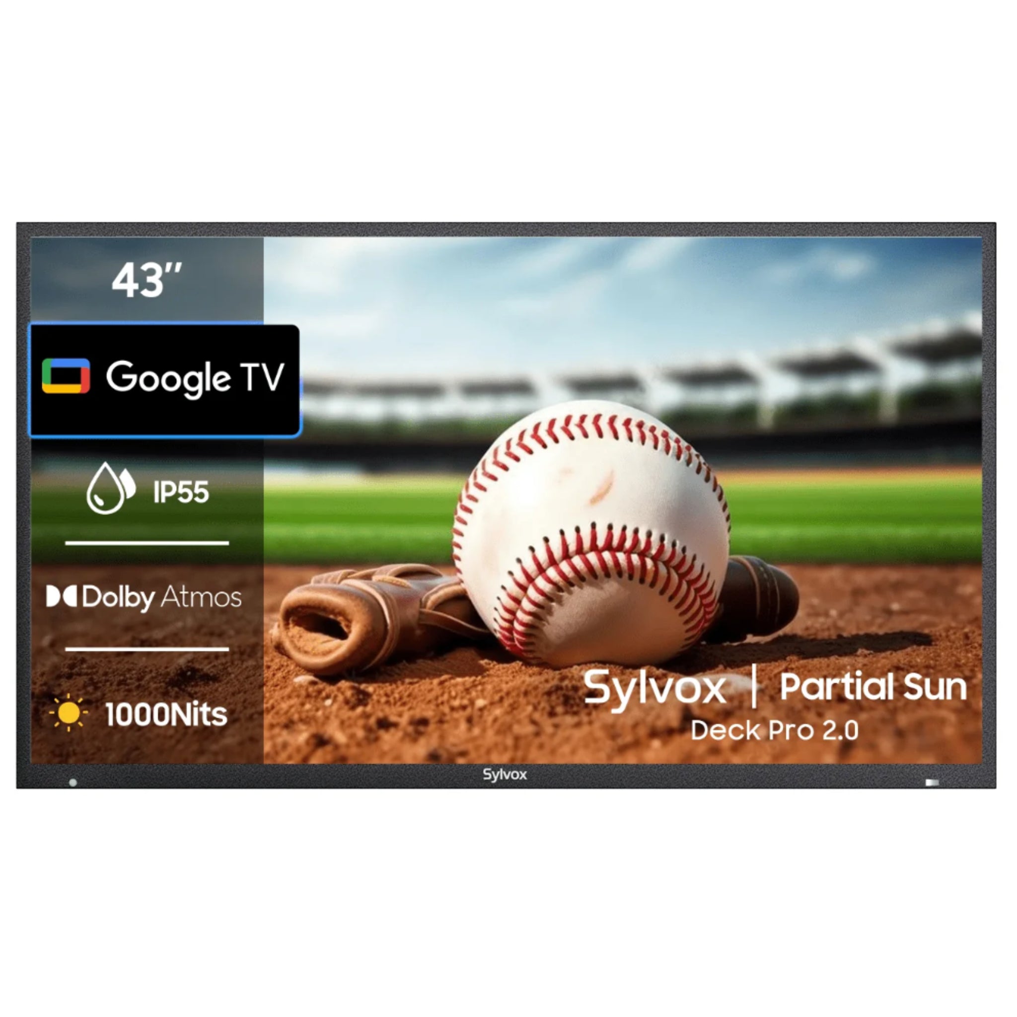 Sylvox 43" Outdoor Waterproof Google TV - Deck Pro 2.0 | Partial Sun Collection -  Outdoor TV -  Sylvox 