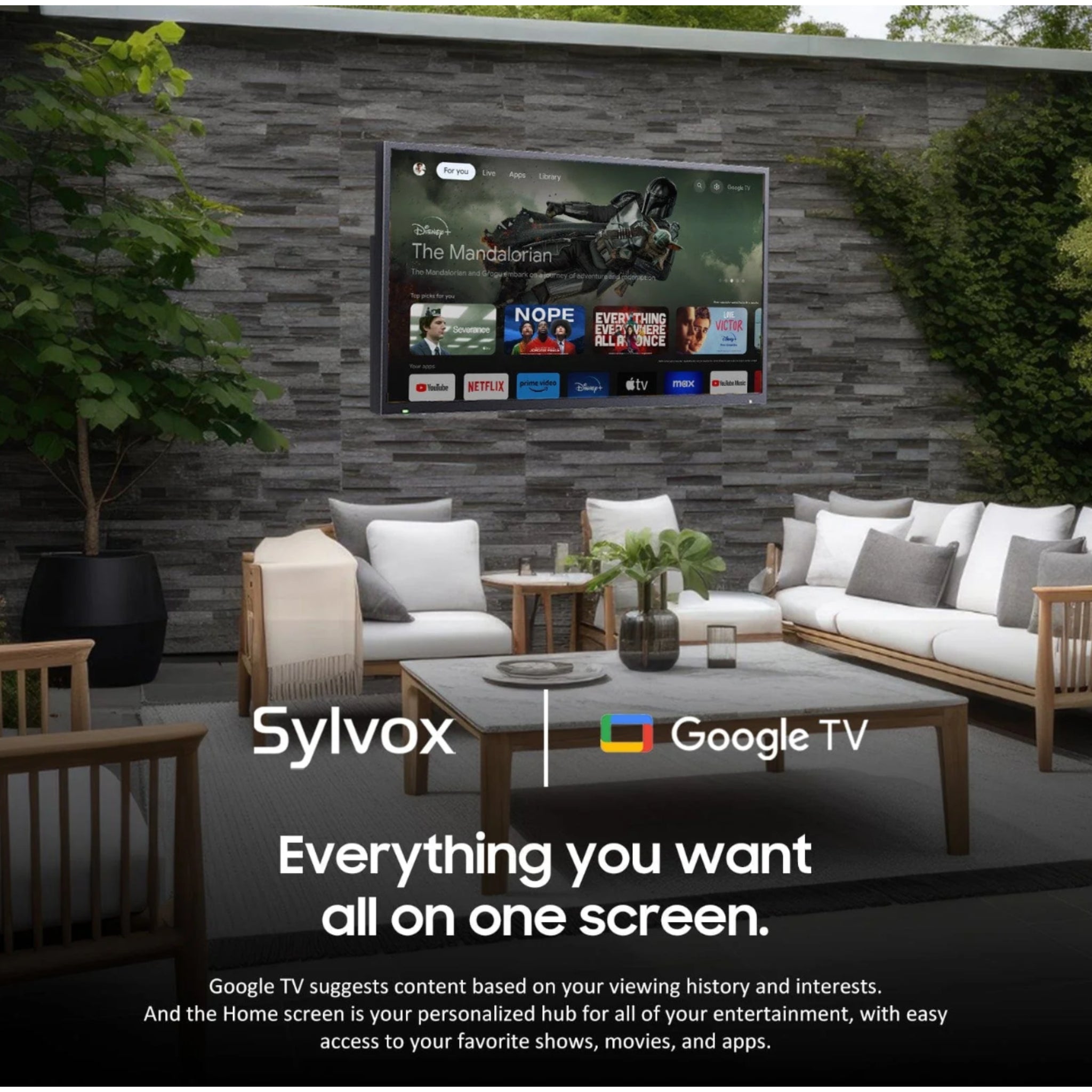 Sylvox 43" Outdoor Waterproof Google TV - Deck Pro 2.0 | Partial Sun Collection -  Outdoor TV -  Sylvox 