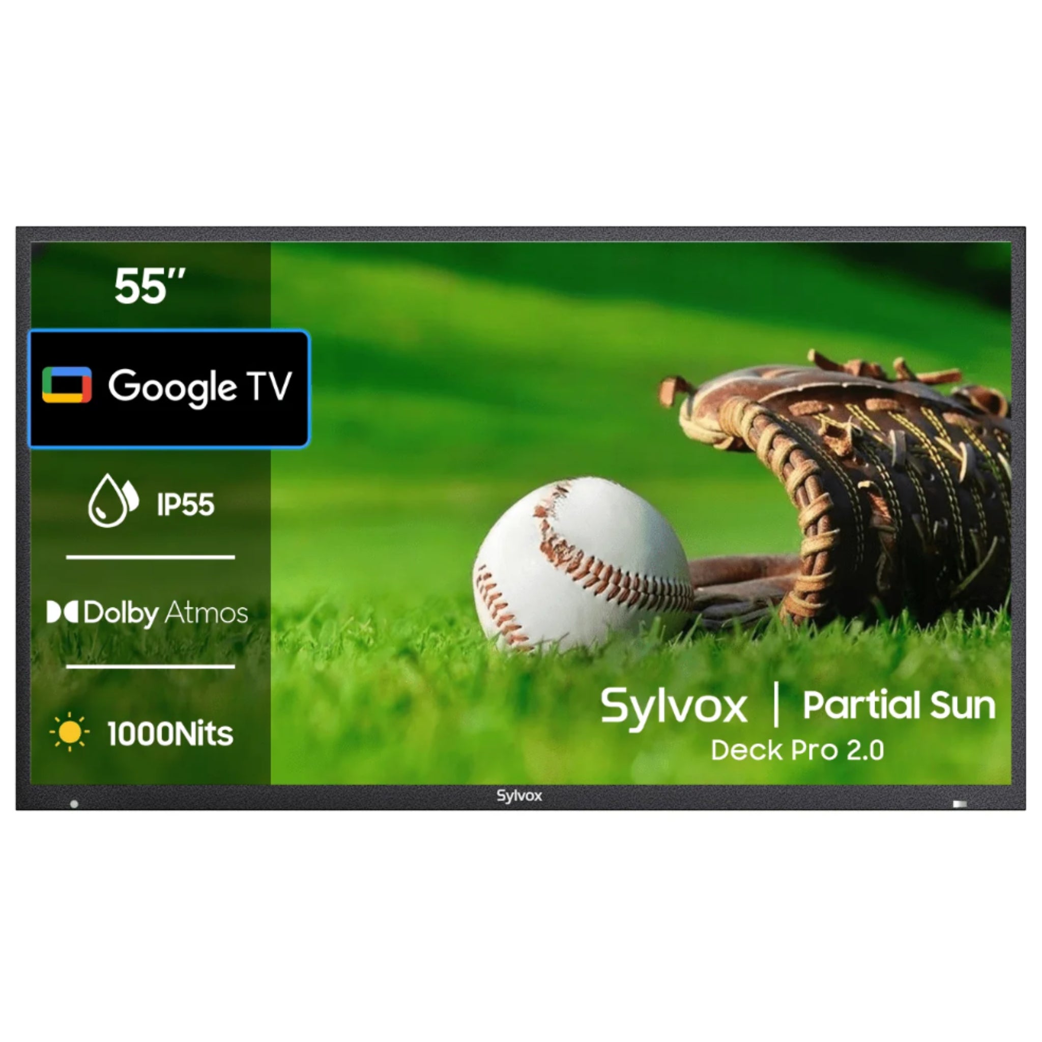 Sylvox 55" Outdoor Waterproof Google TV - Deck Pro 2.0 | Partial Sun Collection -  Outdoor TV -  Sylvox 