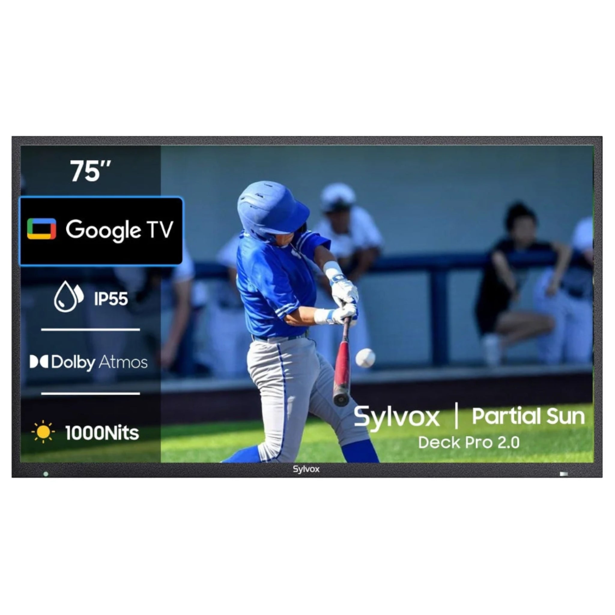 Sylvox 75" Outdoor Waterproof Google TV - Deck Pro 2.0 | Partial Sun Collection -  Outdoor TV -  Sylvox 