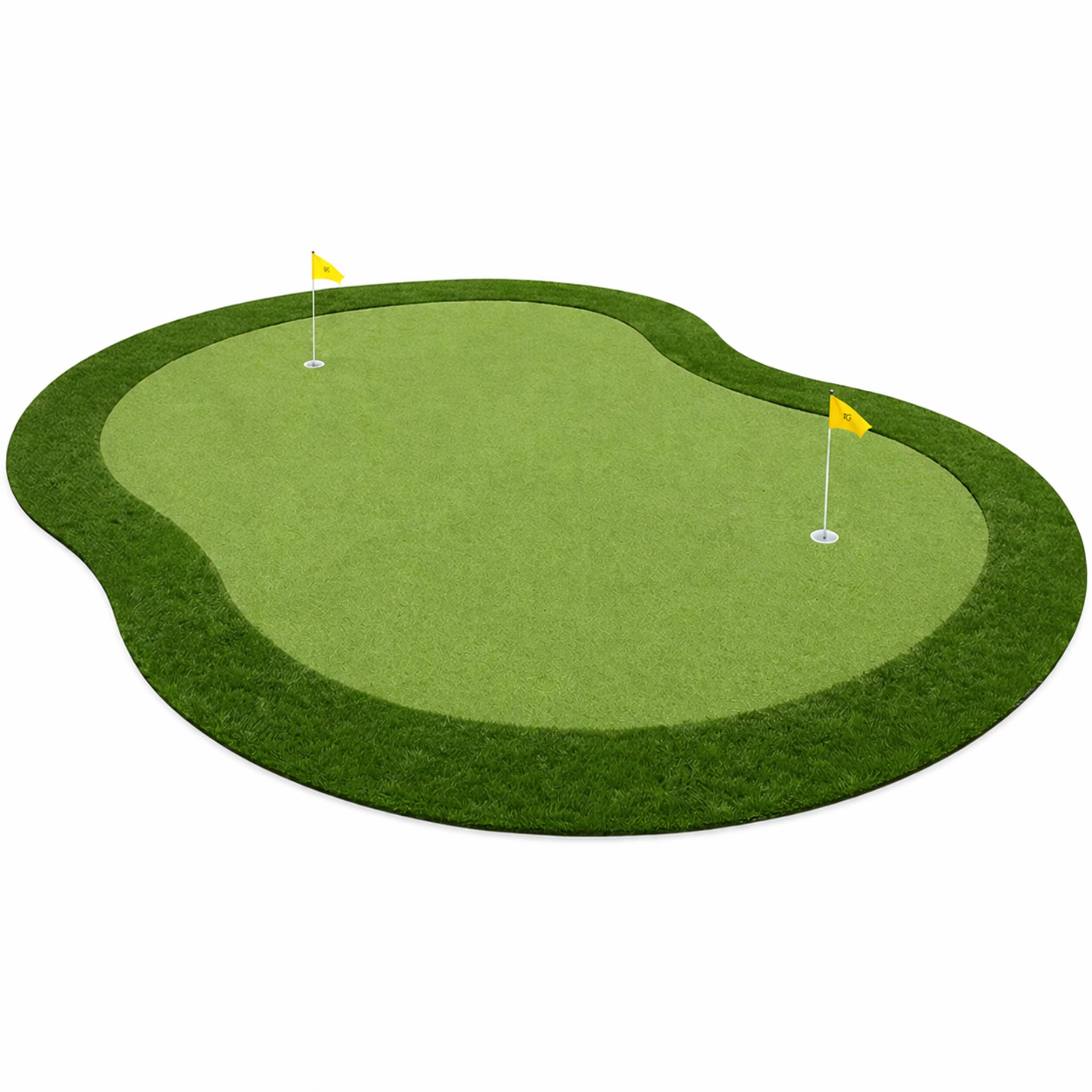 The Carolina Outdoor Putting Green Kit for backyard by Ultra Base in size 12' x 17'