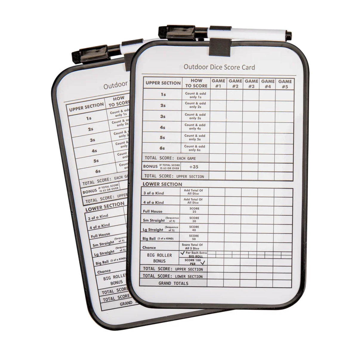 Wooden Lawn Dice Game Score Cards