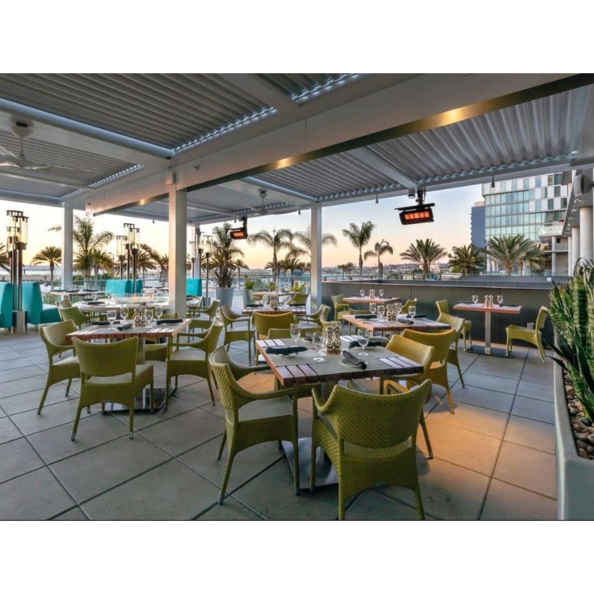 Bromic Tungsten Outdoor Heaters at Del Friscos