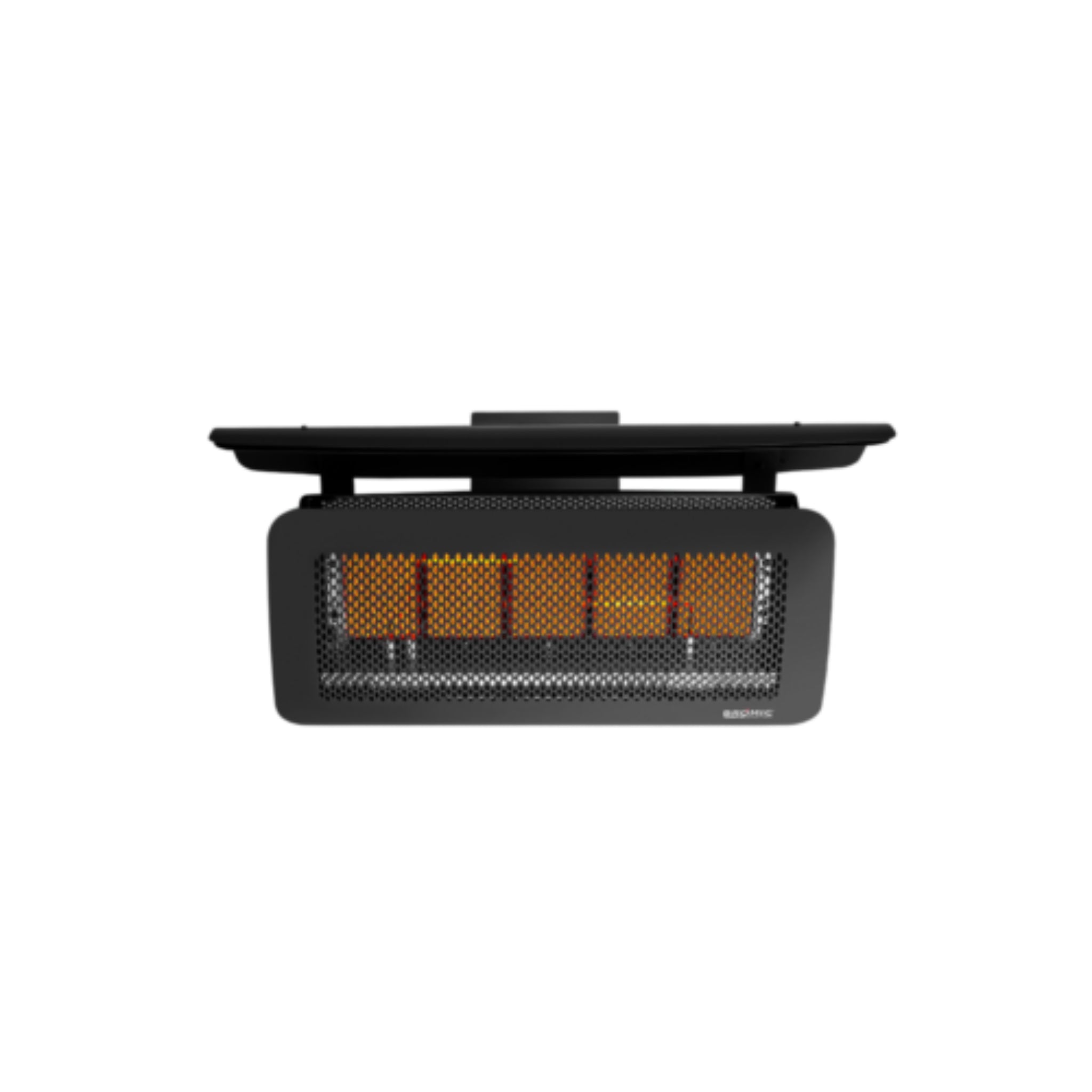 Bromic Tungsten 500 series gas heater heat deflector redirecting radiant heat downward