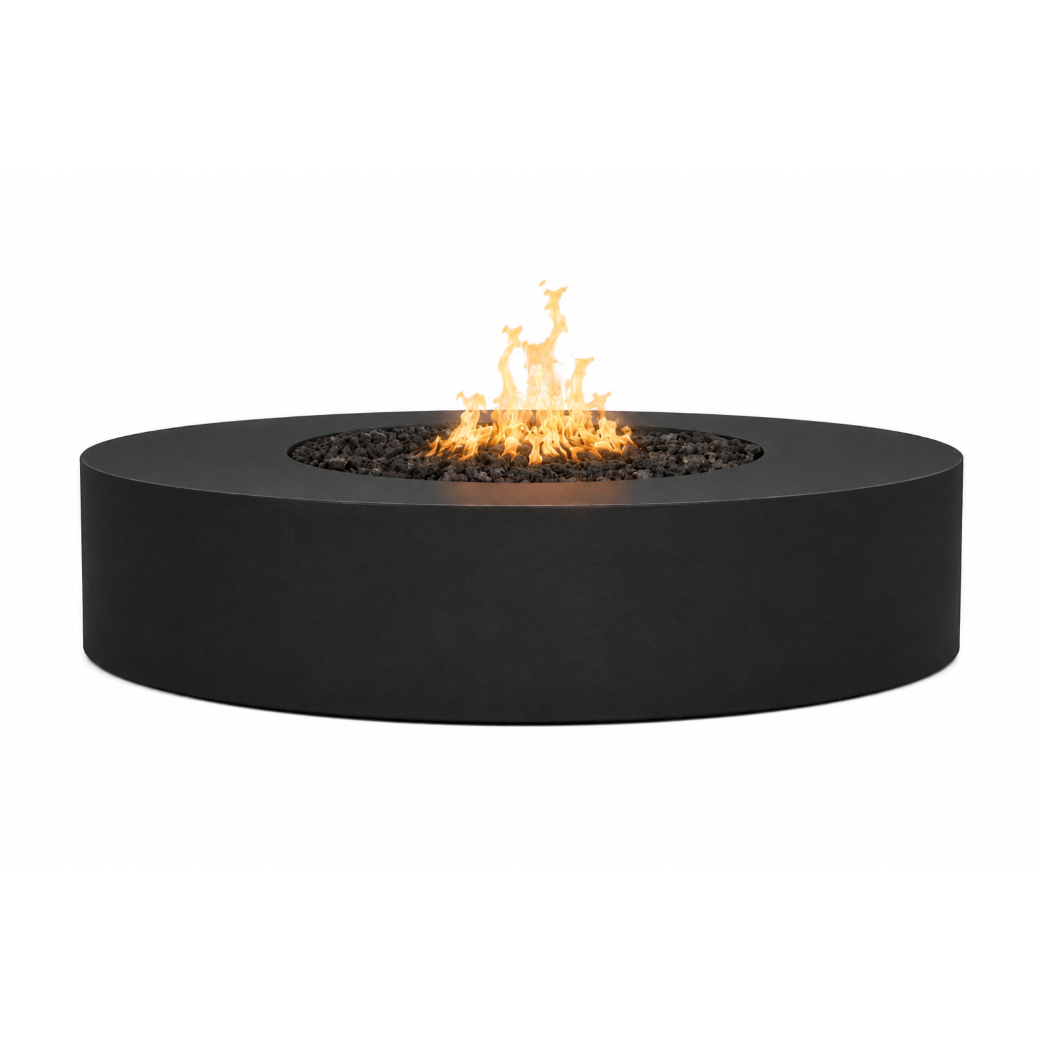 Unity 72" x 18" Round Gas Fire Pit in Black