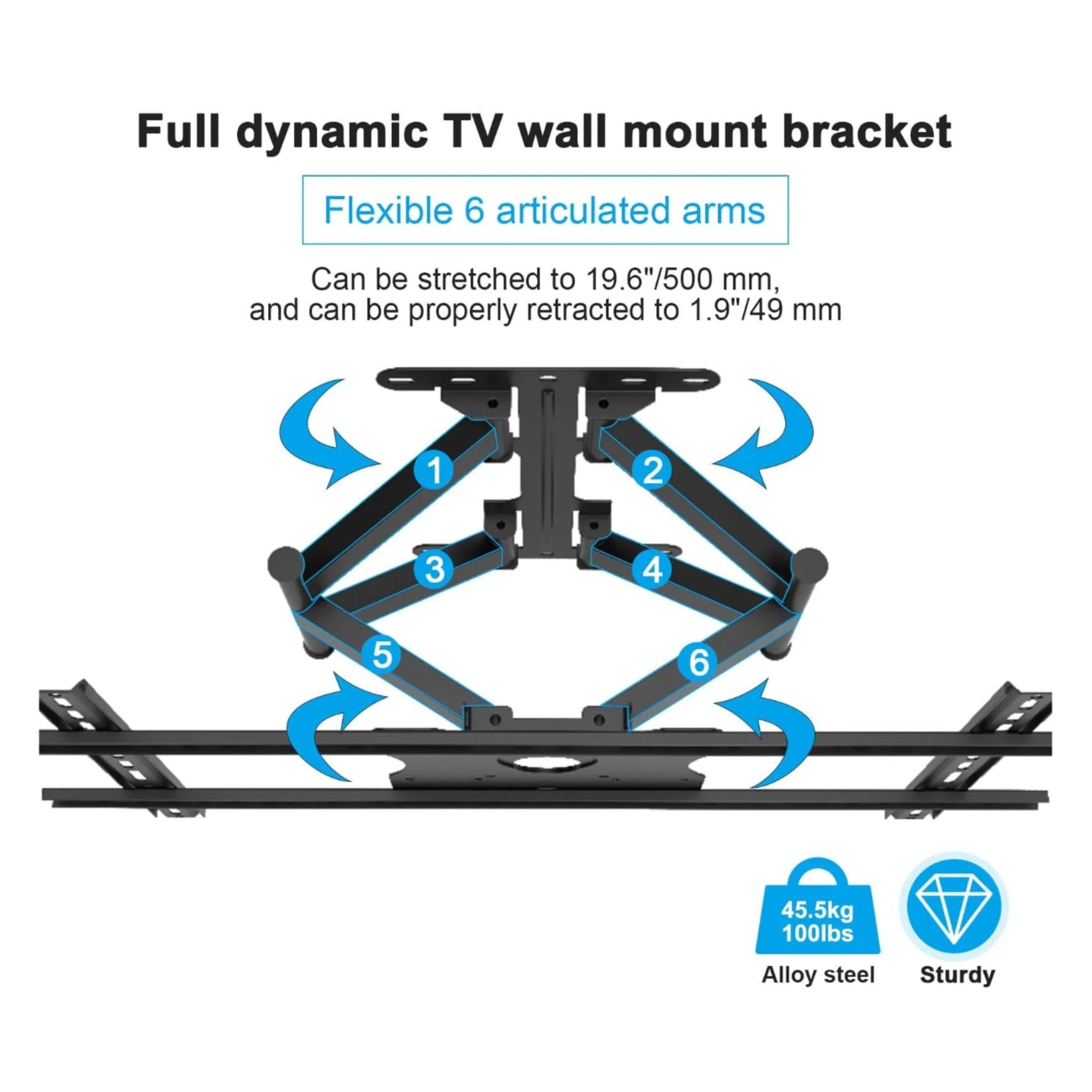 Outdoor Full Motion TV Wall Mount