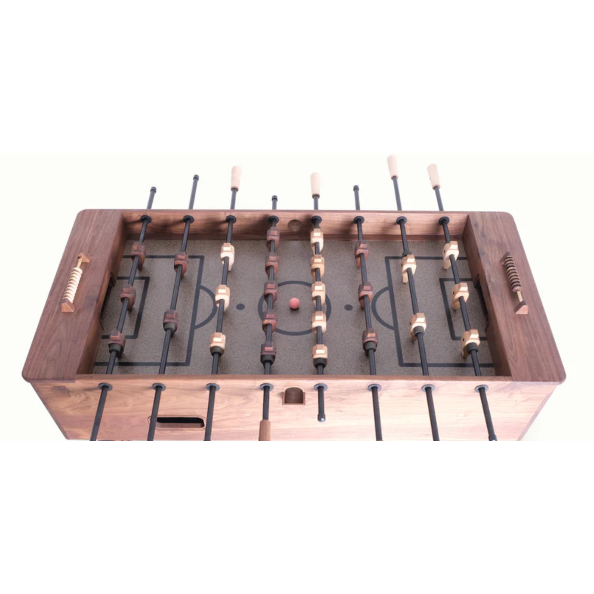 Luxury white oak foosball table with light Meganite playfield detail