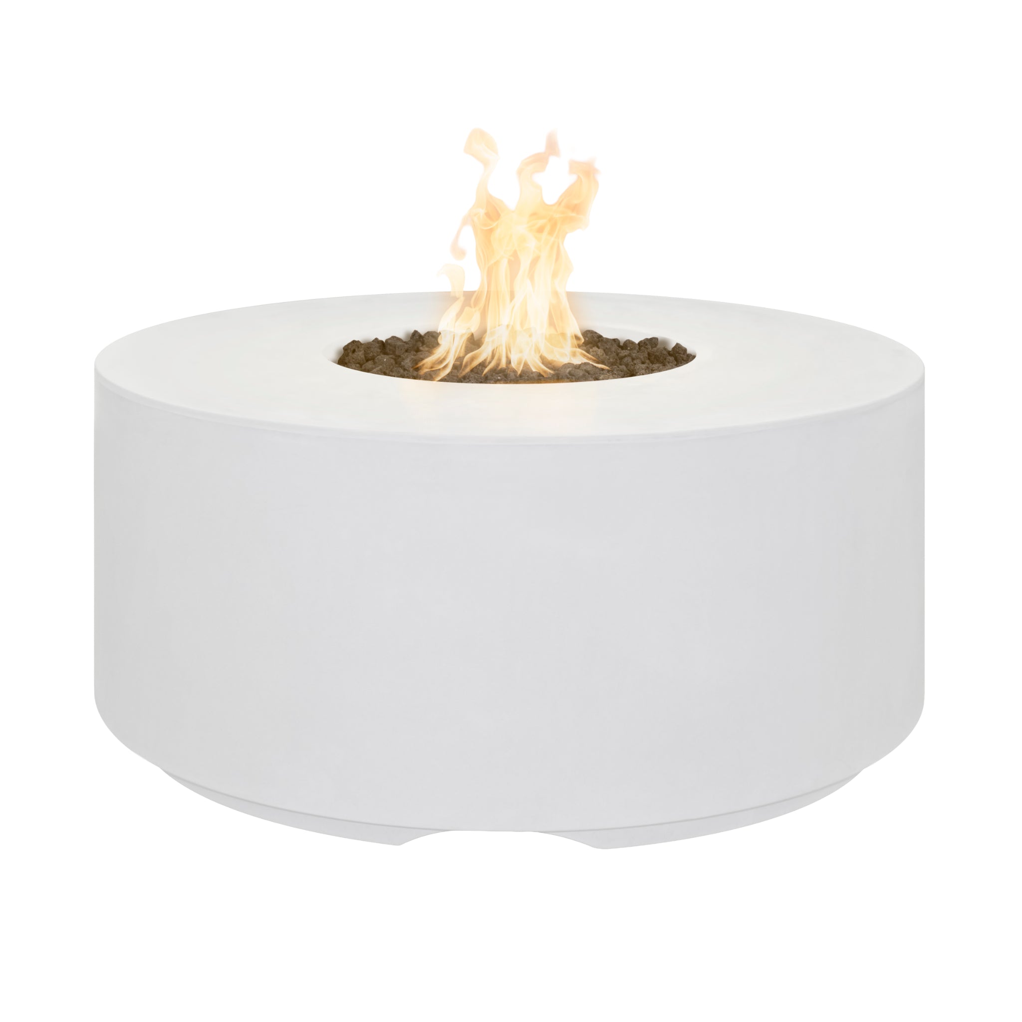 Florence Round Fire Pit, 46", Limestone White finish