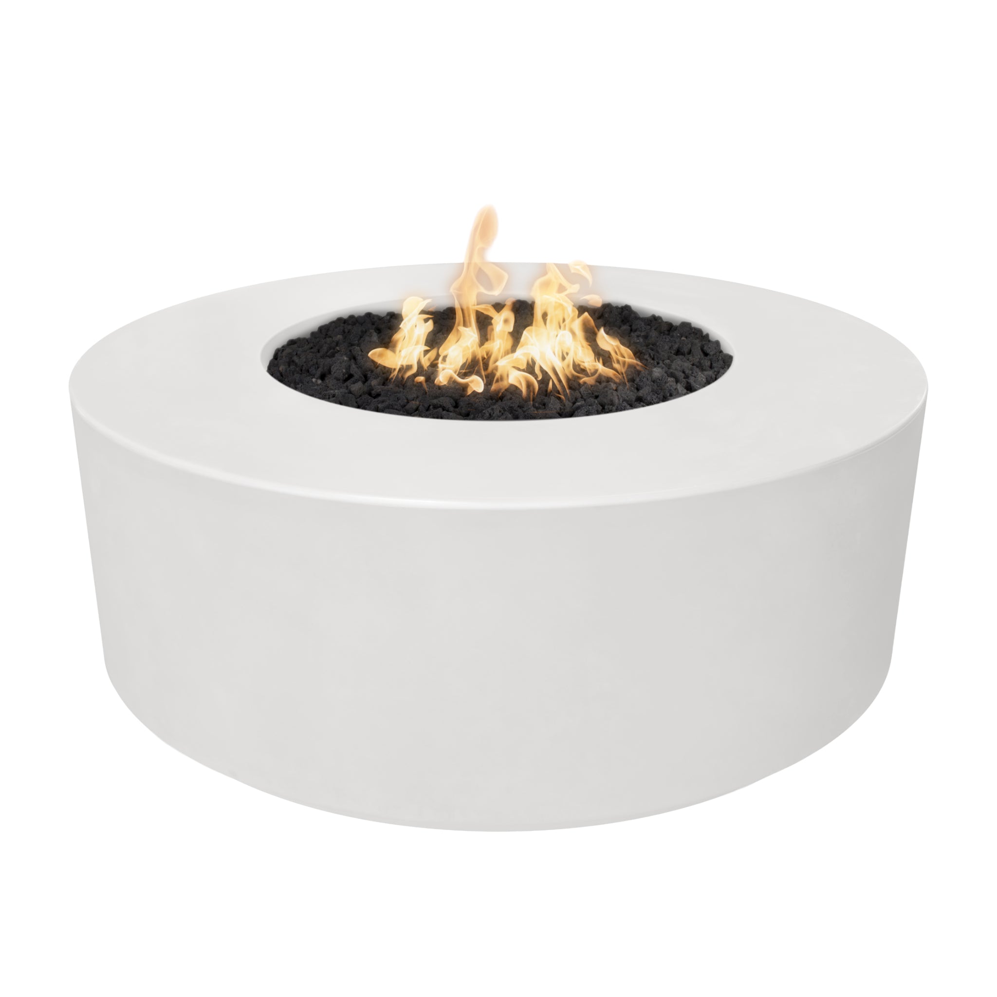 Florence Round Fire Pit, 54 inch, Limestone White finish