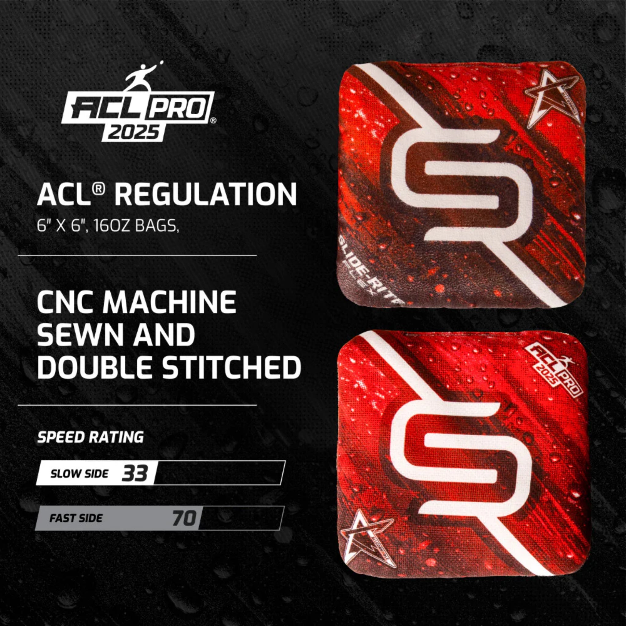 ACL® Pro 2025 Slide-Rite Flex | 4- Pack -  Cornhole Game in Red