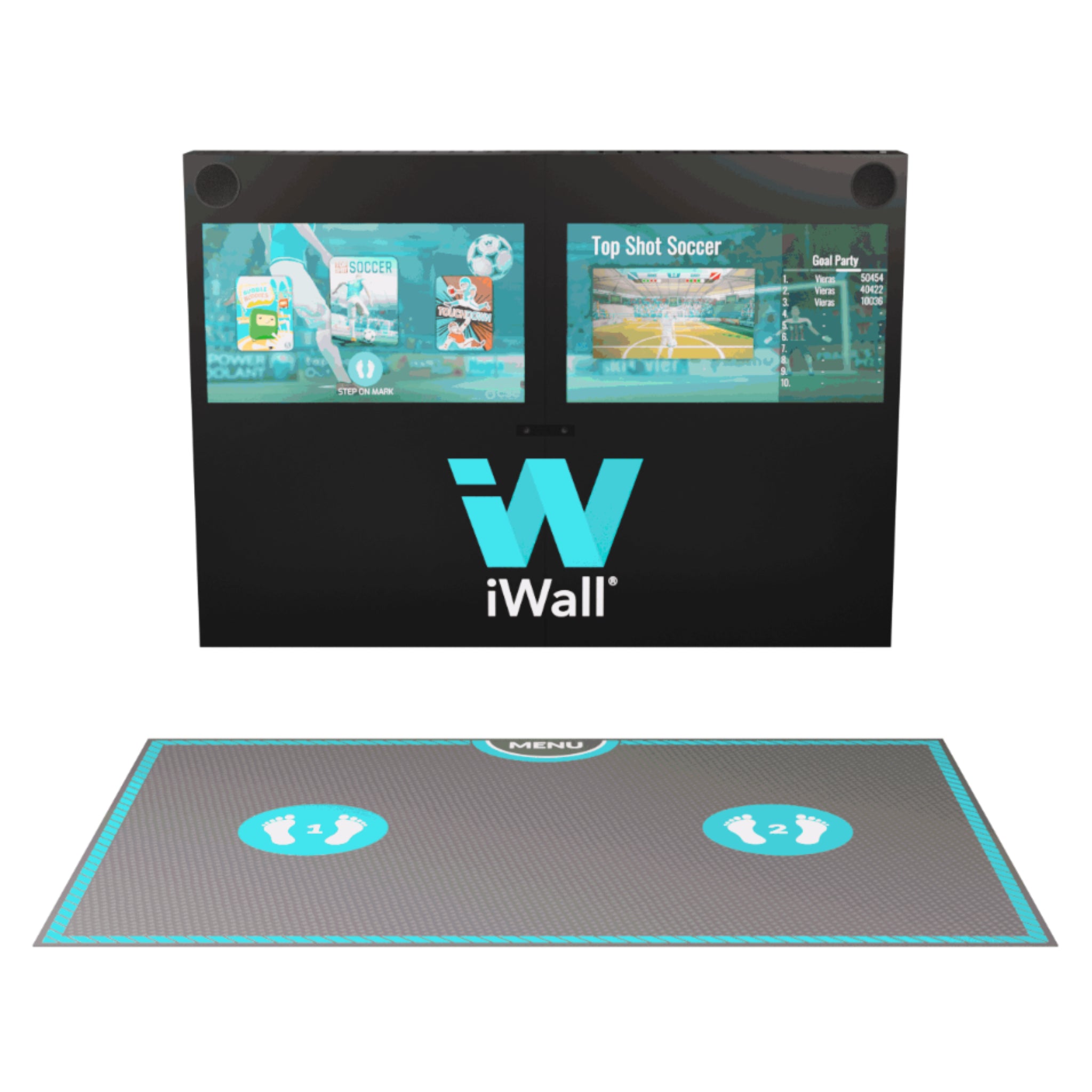 Commercial interactive fitness and gaming wall system with motion sensors